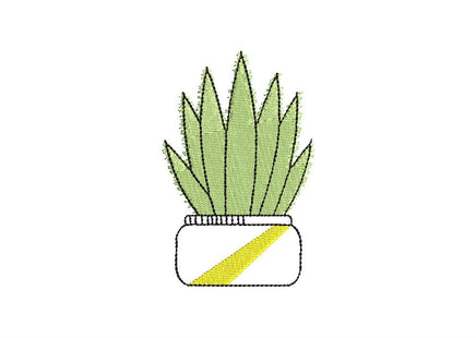 Cactus Embroidery Design, 5 Designs, Cactus collection Embroidery Design, Quick Stitch, PES, VIP, DST, vp3, pcs + more, Style 4 - sproutembroiderydesigns