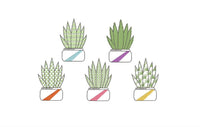 Cactus Embroidery Design, 5 Designs, Cactus collection Embroidery Design, Quick Stitch, PES, VIP, DST, vp3, pcs + more, Style 4 - sproutembroiderydesigns