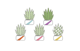Cactus Embroidery Design, 5 Designs, Cactus collection Embroidery Design, Quick Stitch, PES, VIP, DST, vp3, pcs + more, Style 4 - sproutembroiderydesigns