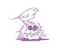 Crow and Skull Machine Embroidery Design - sproutembroiderydesigns