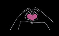 Hand Heart Machine Embroidery Design,2 sizes, hand embroidery design, heart embroidery pattern, friend embroidery - sproutembroiderydesigns