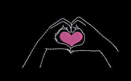 Hand Heart Machine Embroidery Design,2 sizes, hand embroidery design, heart embroidery pattern, friend embroidery - sproutembroiderydesigns