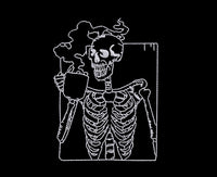 Coffee Skeleton Machine Embroidery Design - sproutembroiderydesigns