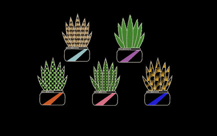 Cactus Collection Embroidery Design, Cactus Embroidery Design, Quick Stitch, PES, VIP, dst, vp3, pcs + more - sproutembroiderydesigns