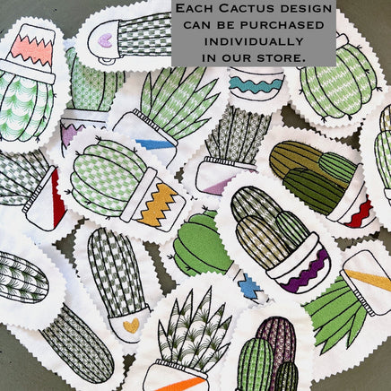 Cactus Collection Embroidery Design, Cactus Embroidery Design, Quick Stitch, PES, VIP, dst, vp3, pcs + more - sproutembroiderydesigns