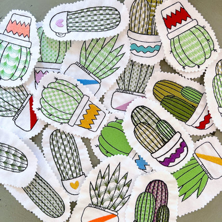 Cactus Collection Embroidery Design, Cactus Embroidery Design, Quick Stitch, PES, VIP, dst, vp3, pcs + more - sproutembroiderydesigns