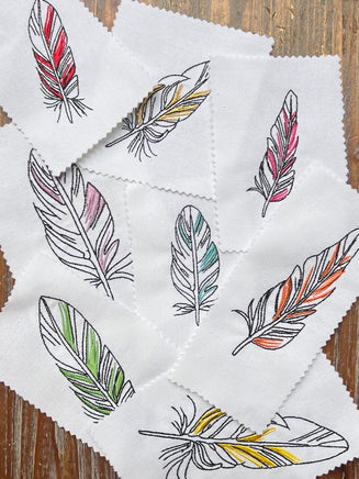 Feather Collection Embroidery Design, 4 Designs, Quick Stitch, Collection Available, PES, VIP, DST, vp3, pcs + more - sproutembroiderydesigns