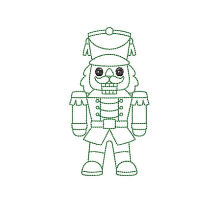 Nutcracker Machine Embroidery Design, 4x4 hoop, Quick Stitch