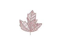 Doodle Autumn Leaf Machine Embroidery Design - sproutembroiderydesigns