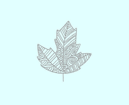 Doodle Autumn Leaf Machine Embroidery Design - sproutembroiderydesigns