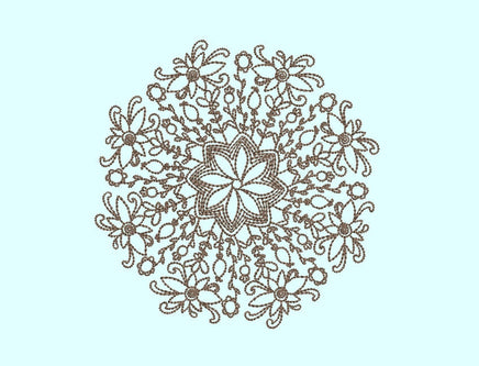Floral Mandala Machine Embroidery Design, 2 sizes