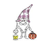 Halloween Gnome Machine Embroidery Design, 2 sizes, Pumpkin Gnome embroidery - sproutembroiderydesigns