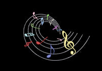 Swirl Music Notes Machine Embroidery Design, 2 sizes, Music composition embroidery design, music machine embroidery