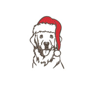 Christmas Golden Retriever Dog Machine Embroidery Design, 2 Sizes, Golden Retriever Embroidery Design