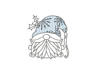 Snowflake Gnome Machine Embroidery Design, 2 sizes, Christmas Gnome embroidery