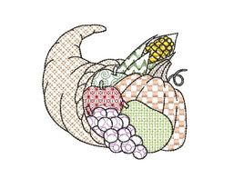 Thanksgiving Cornucopia Machine Embroidery Design - sproutembroiderydesigns