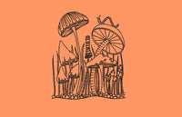 Mushroom Forest Machine Embroidery Design, 3 sizes, Quick Stitch, Mushroom embroidery design