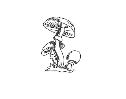 Mushroom Machine Embroidery Design, 5x7 hoop, Quick Stitch, Mushroom embroidery design - sproutembroiderydesigns