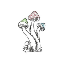 Three Mushroom Machine Embroidery Design - sproutembroiderydesigns