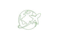 World Travel Globe Outline Machine Embroidery Design, Plane embroidery, bon voyage, 3 sizes