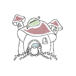 Gnome House Machine Embroidery Design - sproutembroiderydesigns