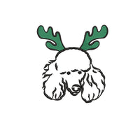 Christmas Poodle Dog Machine Embroidery Design - sproutembroiderydesigns