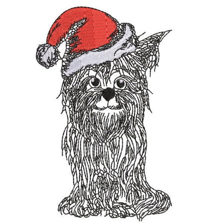 Christmas Dog Machine Embroidery Design - sproutembroiderydesigns