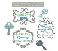 Welcome Home Machine Embroidery Design, 2 Sizes, New Home Embroidery Design