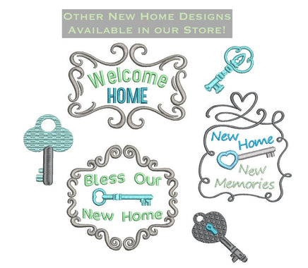 Welcome Home Machine Embroidery Design, 2 Sizes, New Home Embroidery Design