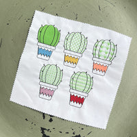Cactus Collection Embroidery Design, 5 Designs, Cactus Embroidery Design, Quick Stitch, PES, VIP, DST, vp3, pcs + more, Style 1