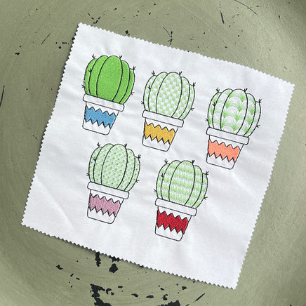 Cactus Collection Embroidery Design, 5 Designs, Cactus Embroidery Design, Quick Stitch, PES, VIP, DST, vp3, pcs + more, Style 1