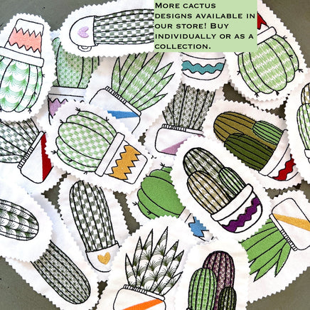 Cactus Embroidery Design, 5 Designs, Cactus collection Embroidery Design, Quick Stitch, PES, VIP, DST, vp3, pcs + more, Style 2