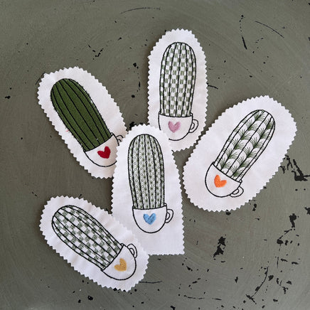 Cactus Embroidery Design, 5 Designs, Cactus collection Embroidery Design, Quick Stitch, PES, VIP, DST, vp3, pcs + more, Style 2