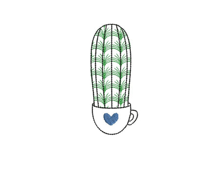 Cactus Embroidery Design, 5 Designs, Cactus collection Embroidery Design, Quick Stitch, PES, VIP, DST, vp3, pcs + more, Style 2
