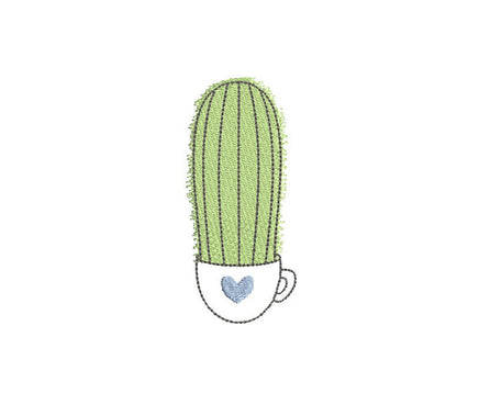 Cactus Embroidery Design, 5 Designs, Cactus collection Embroidery Design, Quick Stitch, PES, VIP, DST, vp3, pcs + more, Style 2