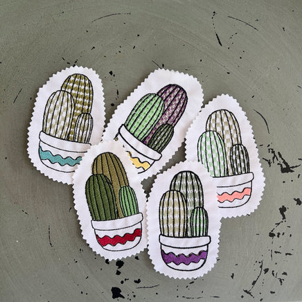 Cactus Embroidery Design, 5 Designs, Cactus collection Embroidery Design, Quick Stitch, PES, VIP, DST, vp3, pcs + more, Style 3