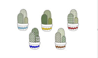 Cactus Embroidery Design, 5 Designs, Cactus collection Embroidery Design, Quick Stitch, PES, VIP, DST, vp3, pcs + more, Style 3