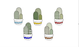 Cactus Embroidery Design, 5 Designs, Cactus collection Embroidery Design, Quick Stitch, PES, VIP, DST, vp3, pcs + more, Style 3 - sproutembroiderydesigns