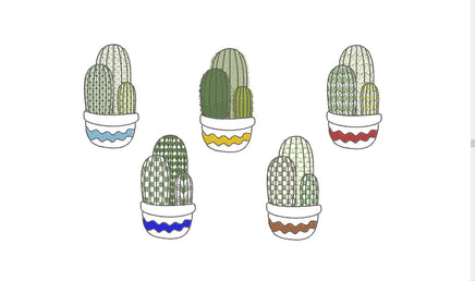 Cactus Embroidery Design, 5 Designs, Cactus collection Embroidery Design, Quick Stitch, PES, VIP, DST, vp3, pcs + more, Style 3