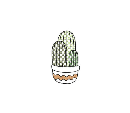 Cactus Embroidery Design, 5 Designs, Cactus collection Embroidery Design, Quick Stitch, PES, VIP, DST, vp3, pcs + more, Style 3