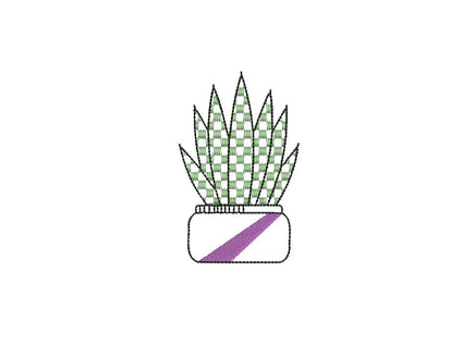 Cactus Embroidery Design, 5 Designs, Cactus collection Embroidery Design, Quick Stitch, PES, VIP, DST, vp3, pcs + more, Style 4 - sproutembroiderydesigns