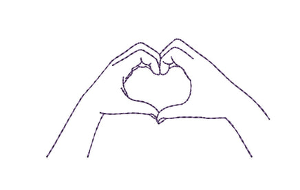 Hand Heart Machine Embroidery Design,2 sizes, hand embroidery design, heart embroidery pattern, embroidery gift idea - sproutembroiderydesigns