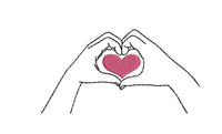 Hand Heart Machine Embroidery Design,2 sizes, hand embroidery design, heart embroidery pattern, friend embroidery - sproutembroiderydesigns