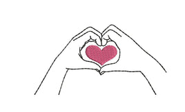 Hand Heart Machine Embroidery Design,2 sizes, hand embroidery design, heart embroidery pattern, friend embroidery - sproutembroiderydesigns