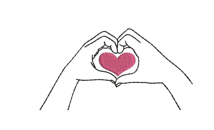 Hand Heart Machine Embroidery Design,2 sizes, hand embroidery design, heart embroidery pattern, friend embroidery - sproutembroiderydesigns