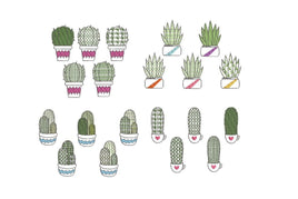 Cactus Collection Embroidery Design, Cactus Embroidery Design, Quick Stitch, PES, VIP, dst, vp3, pcs + more - sproutembroiderydesigns