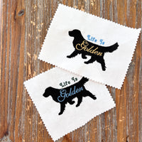 Life Is Golden Retriever Dog Machine Embroidery Design, 2 Sizes, Golden Retriever Embroidery Design