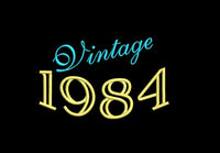 Vintage 1984 Machine Embroidery Design, birthday embroidery design, 4x4 and 5x7 Hoop, Birthday embroidery design, year embroidery