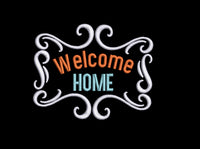 Welcome Home Machine Embroidery Design, 2 Sizes, New Home Embroidery Design