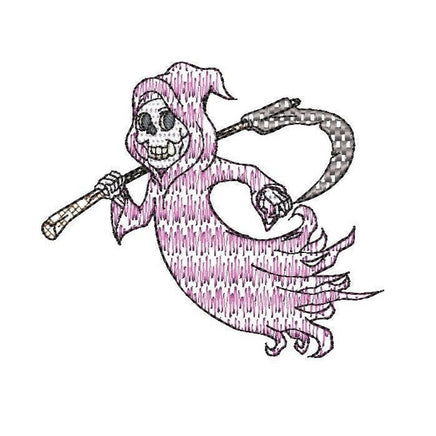 Grim Reaper Machine Embroidery Design, 2 Sizes - sproutembroiderydesigns